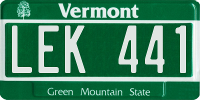 VT license plate LEK441