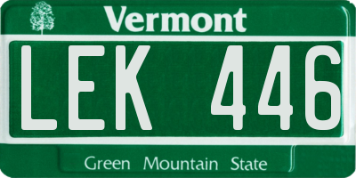 VT license plate LEK446