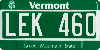 VT license plate LEK460