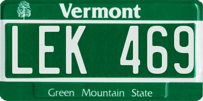 VT license plate LEK469