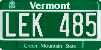 VT license plate LEK485