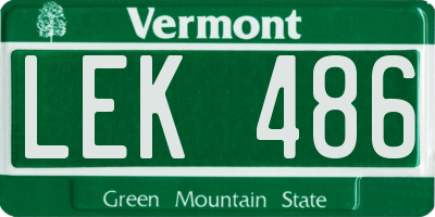 VT license plate LEK486