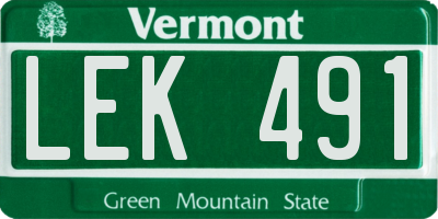 VT license plate LEK491