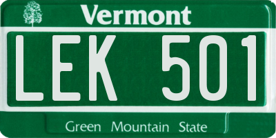 VT license plate LEK501