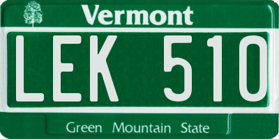 VT license plate LEK510