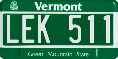 VT license plate LEK511