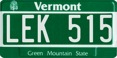 VT license plate LEK515