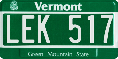 VT license plate LEK517