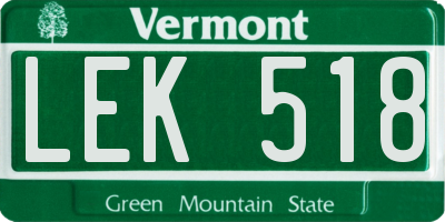 VT license plate LEK518