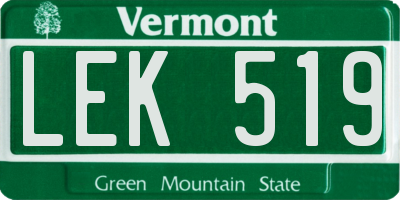 VT license plate LEK519
