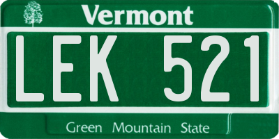 VT license plate LEK521