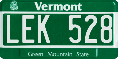 VT license plate LEK528