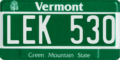 VT license plate LEK530