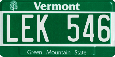 VT license plate LEK546