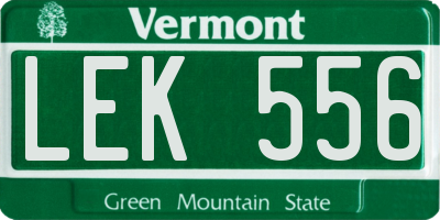 VT license plate LEK556
