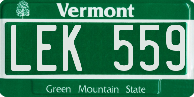 VT license plate LEK559