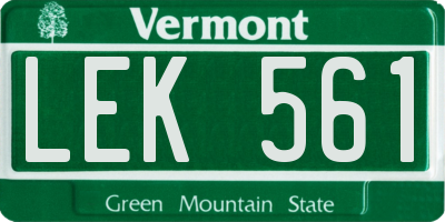 VT license plate LEK561