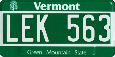 VT license plate LEK563