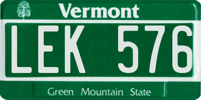 VT license plate LEK576