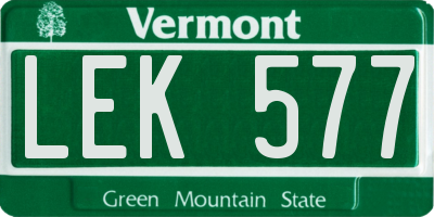 VT license plate LEK577