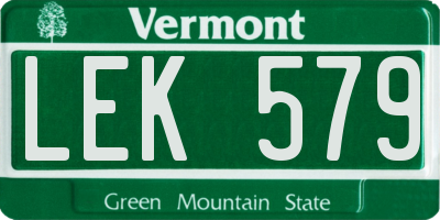 VT license plate LEK579