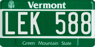 VT license plate LEK588