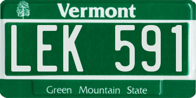 VT license plate LEK591