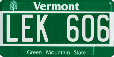 VT license plate LEK606