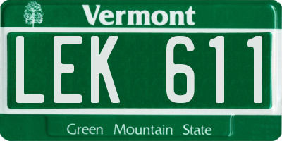 VT license plate LEK611