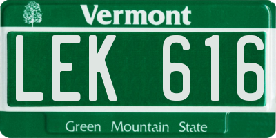 VT license plate LEK616