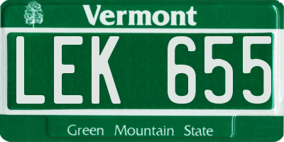 VT license plate LEK655
