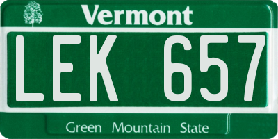 VT license plate LEK657