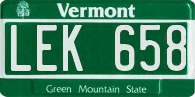 VT license plate LEK658