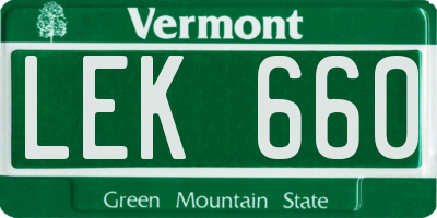 VT license plate LEK660