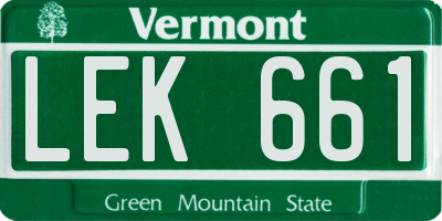 VT license plate LEK661