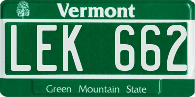 VT license plate LEK662