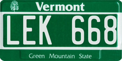 VT license plate LEK668