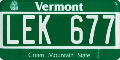 VT license plate LEK677