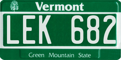 VT license plate LEK682