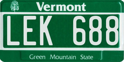 VT license plate LEK688