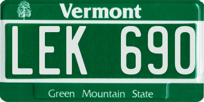 VT license plate LEK690