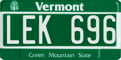 VT license plate LEK696