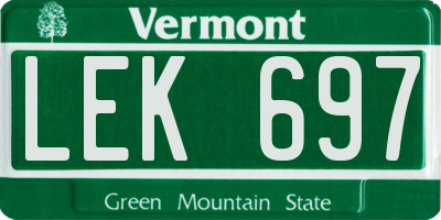VT license plate LEK697