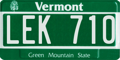 VT license plate LEK710