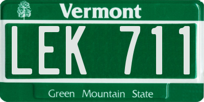 VT license plate LEK711