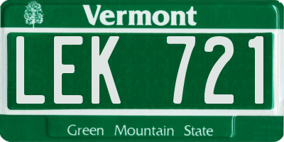 VT license plate LEK721