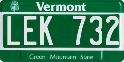 VT license plate LEK732