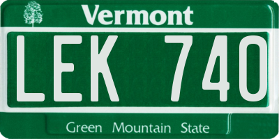 VT license plate LEK740