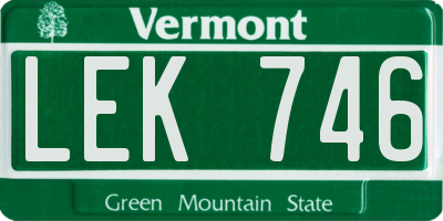 VT license plate LEK746