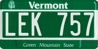 VT license plate LEK757
